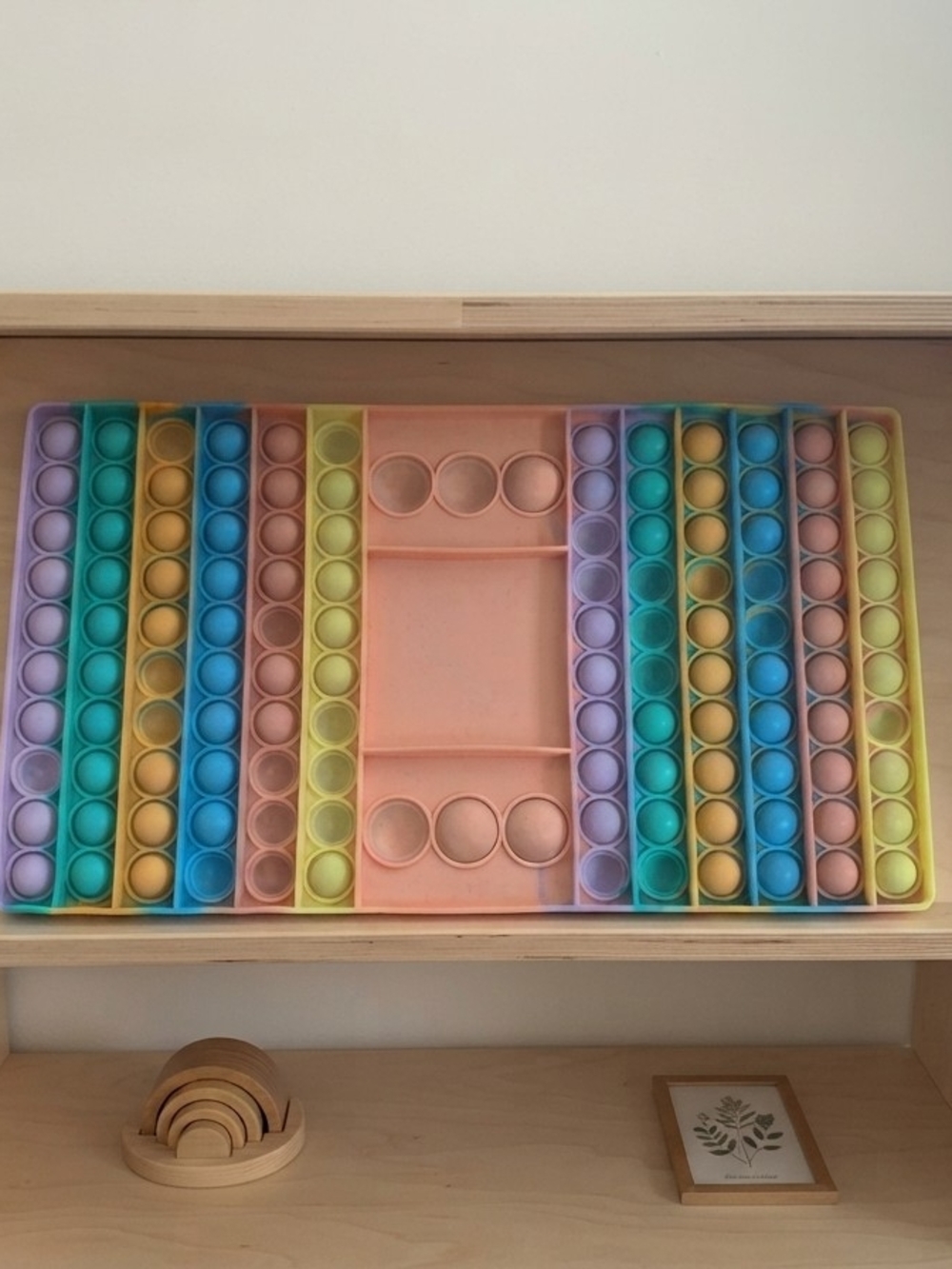 🌈 Rainbow Pop It Fidget Game Board – Silicone Sensory Toy